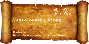 Veszelovszky Kinga névjegykártya